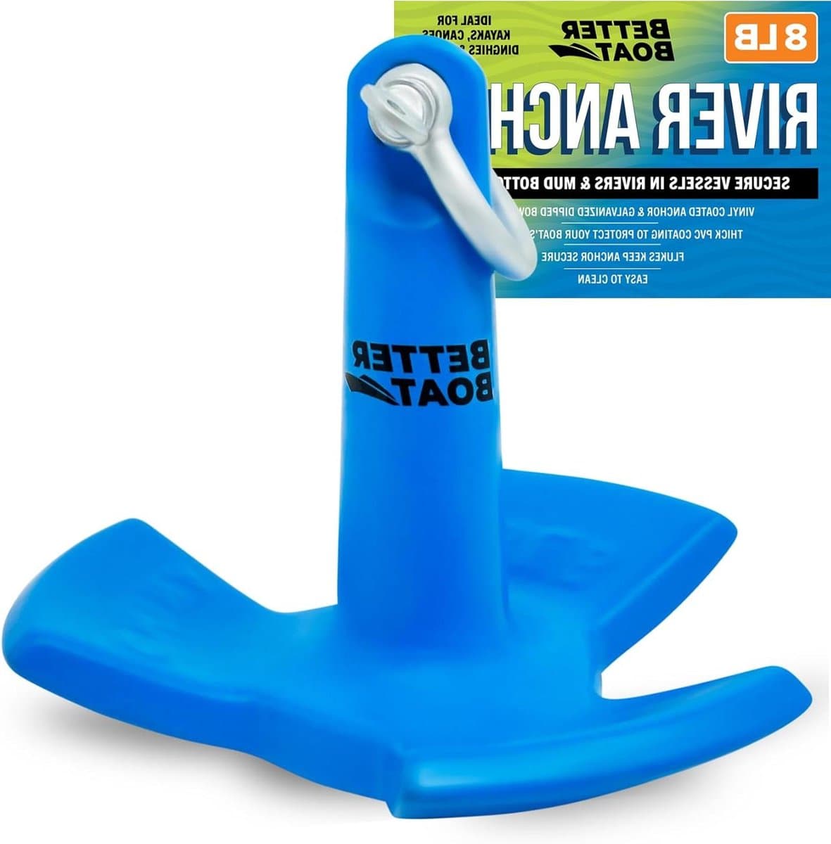 Rivieranker Boot - Paddenstoelanker Kajak - Voorkomt Afdrijven - Vinylgecoat Gietijzer - 36 kg Kleine Boten - Blauw — afbeelding 1