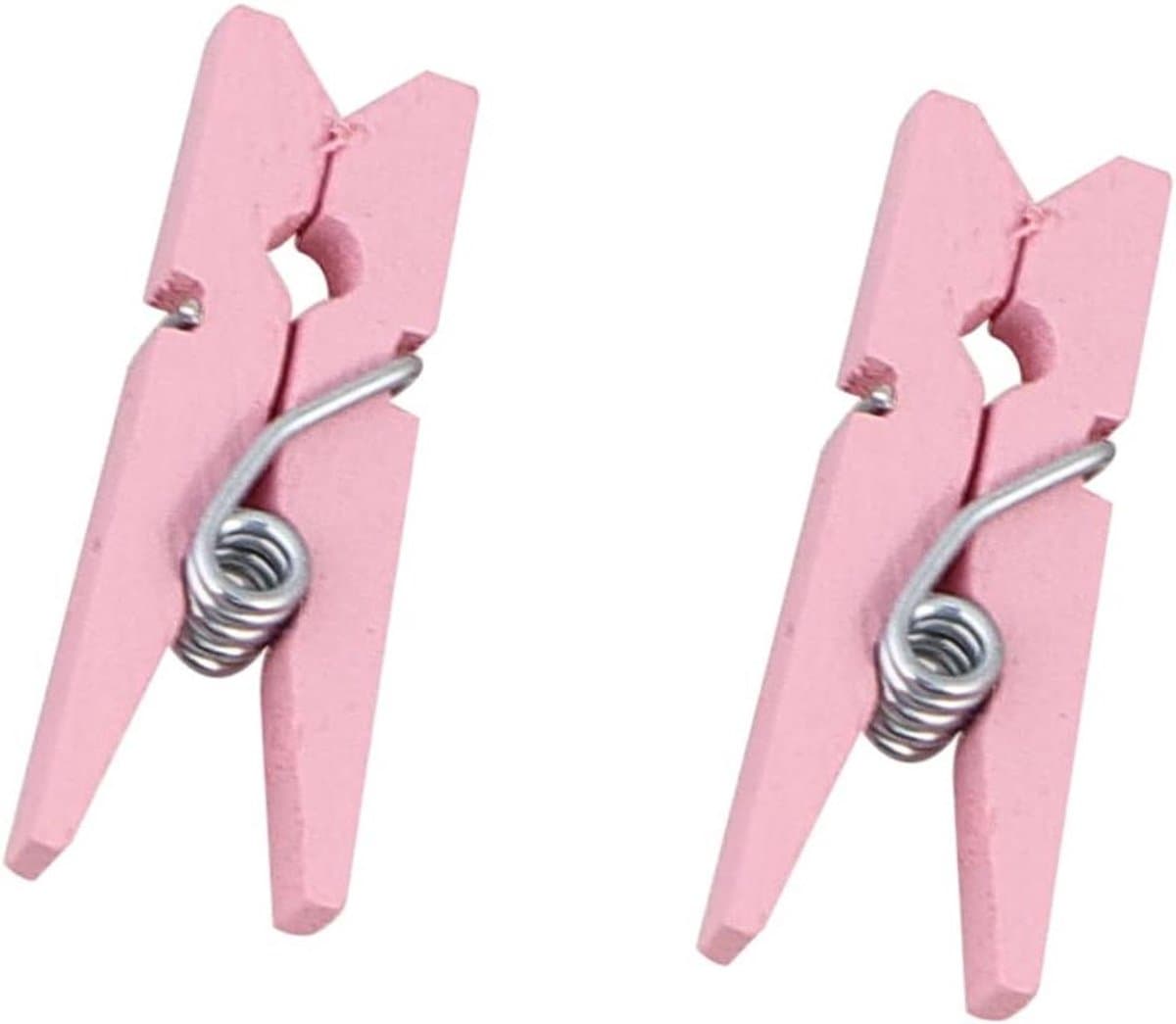 Houten Knijpers - Mini Clips Pinnen - Foto's Ophangen - Creatieve Decoratie - 2.5 cm - Roze — afbeelding 1