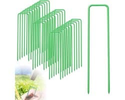 Set van 30 Grondankers, U-vormige Spijkers van 15 cm, Anti-roest Fixatie voor Tuin, Camping en Schutting