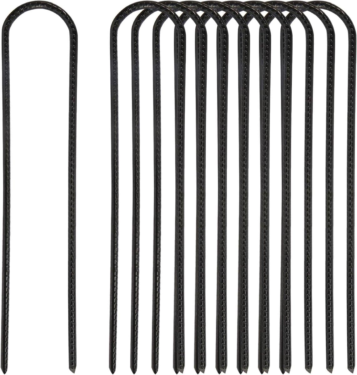 Pack van 10 Grondankers - 30 cm Grondpalen - U-Type Grondanker - Trampoline Tentpennen - Metaal Grondpennen - Tuinpennen met Houtsnijdtip voor het Beveiligen van Hekken - Tenten - Zonnezeilen — afbeelding 1