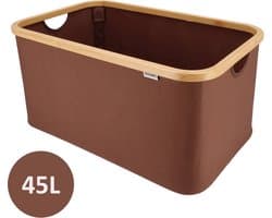 KROMS Wasmand opvouwbaar - Bruin - 45L - Laundry basket - Heupwasmand - Opvouwbare wasmand - Opbergmand