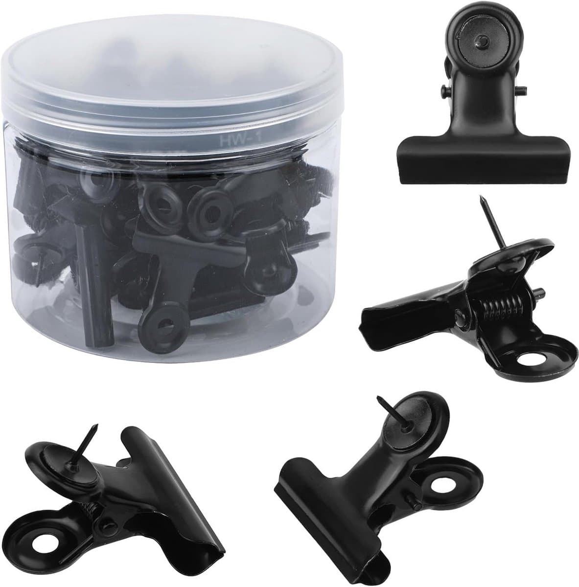 Duwpenklemmen Clips - Posterhangers Prikkers - Foto's Bevestigen - Stevige IJzeren Legering - 30 Stuks - Zwart — afbeelding 1