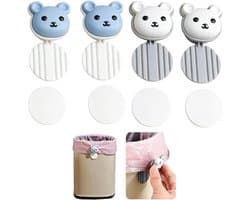 Vuilniszak klemmen - Afvalzak houders - Keuken organiseren - Stevige grip voorkomt lekken - 4 stuks - Grijs en blauw