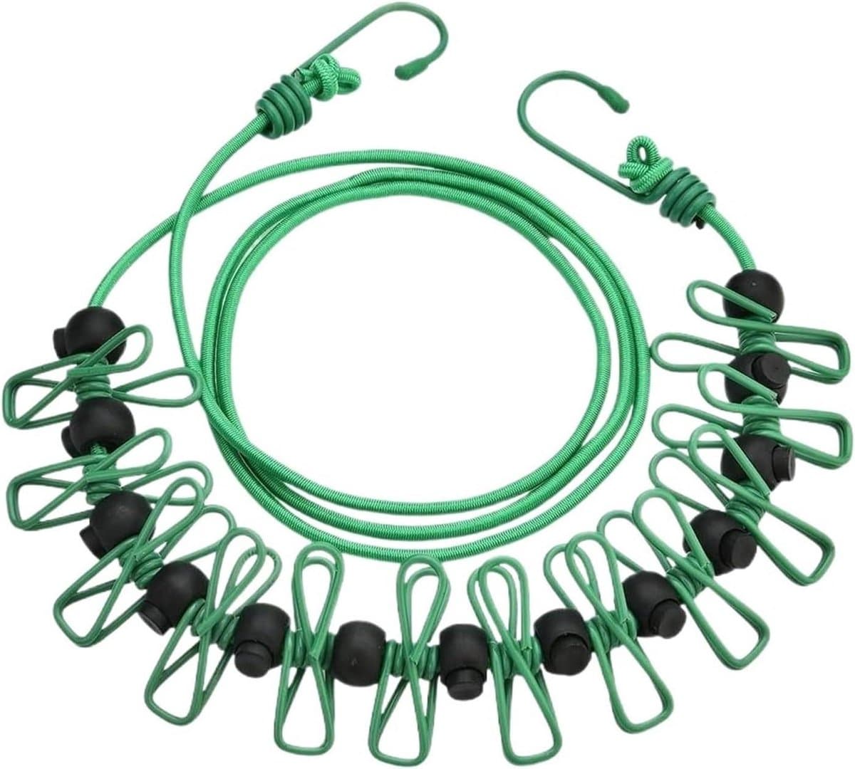 Waslijn - Drooglijn - Buiten Drogen - Intrekbaar Ijzerdraad - 18 Meter - Groen — afbeelding 1