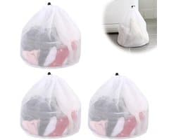 Dailygoods- Waszak - 3 Stuks - Herbruikbare Mesh Waszak met Trekkoord - Fijn Net - Lichtgewicht Polyester - Slijtvast en Ademend - Waszakken