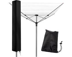 Wasrekhoes met rits, draaibaar, 160 x 15 x 15 cm, 420D Oxford stof, waterdicht en UV-bestendig, geschikt voor de meeste parapludrogers