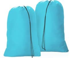 Grote Waszakken Set van 2 - Opvouwbare Opbergzak met Trekkoord 60x80cm voor Kleding, Speelgoed en Reizen