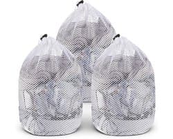 Set van 3 Kleine Wasnetjes voor Delicate Kleding met Trekkoord - Duurzame Waszakken voor Ondergoed, Sokken en Babykleding - Ideaal voor de Wasmachine en Reizen 30x40 cm