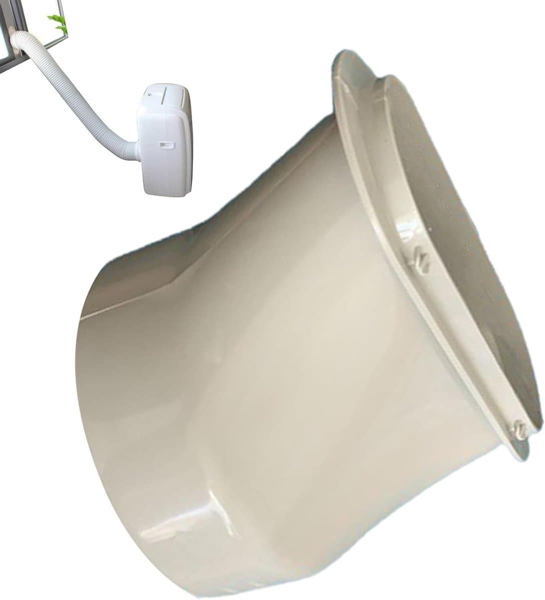 Afvoerslang Adapter - Ventilatieslang Connector - Airco Ondersteuning - Geoptimaliseerde Platte Uitloop - 150 mm Diameter - Wit — afbeelding 1