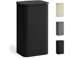 Wasmand met Deksel - 100 Liter - Ruimtebesparend en Opvouwbaar - Zwart - Wasverzamelaar - Perfect voor Thuisgebruik - Modern Design
