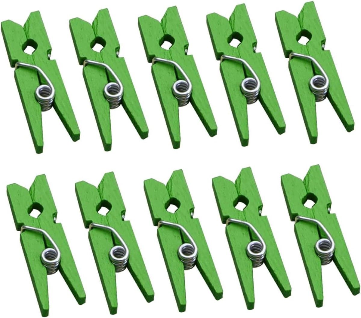 Houten Knijpers - Foto Clips - Decoratie Ophangen - Mini Formaat - 300 Stuks - Groen — afbeelding 1
