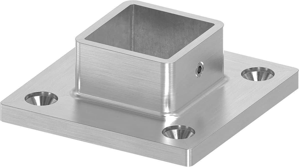 Muur Vloeranker - Bevestigingsbeugel - Vaste Bevestiging - Roestvrij Staal V4A - 30x30mm - Zilverkleurig — afbeelding 1