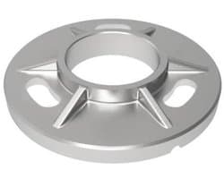 Grondflens Roestvrij Staal - Vloeranker Leuningpaal - Balustrade Bevestigen - V2A AISI 304 Materiaal - 424 mm Diameter - Zilver
