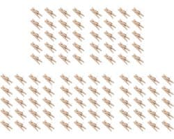 Houten Punaises - Creatieve Clips - Decoratief Bevestigen - Met Klemfunctie - 100 Stuks - Houtkleur