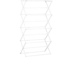 HOMCOM Opvouwbaar wasrek 8-traps droogrek metaal kunststof wit 850-141