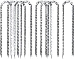 30 cm lange grondanker haringen - 8 stuks U-haken bodemspijkers - verzinkt bevestiging voor trampoline camping tenten luifels kippenhok