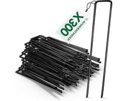 Stalen grondankers voor worteldoek - set van 300 grondnagels - gronddoekbevestiging - kampeeraccessoires - 150x25mm Ø27mm
