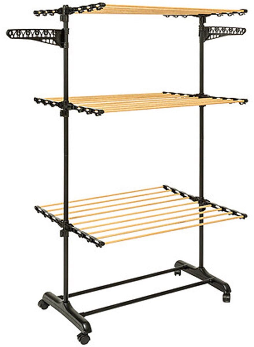 5Five Wasrek/droogrek - zwart/beige - metaal - 78 x 67 x 150 cm - staand - kledingrek — afbeelding 1