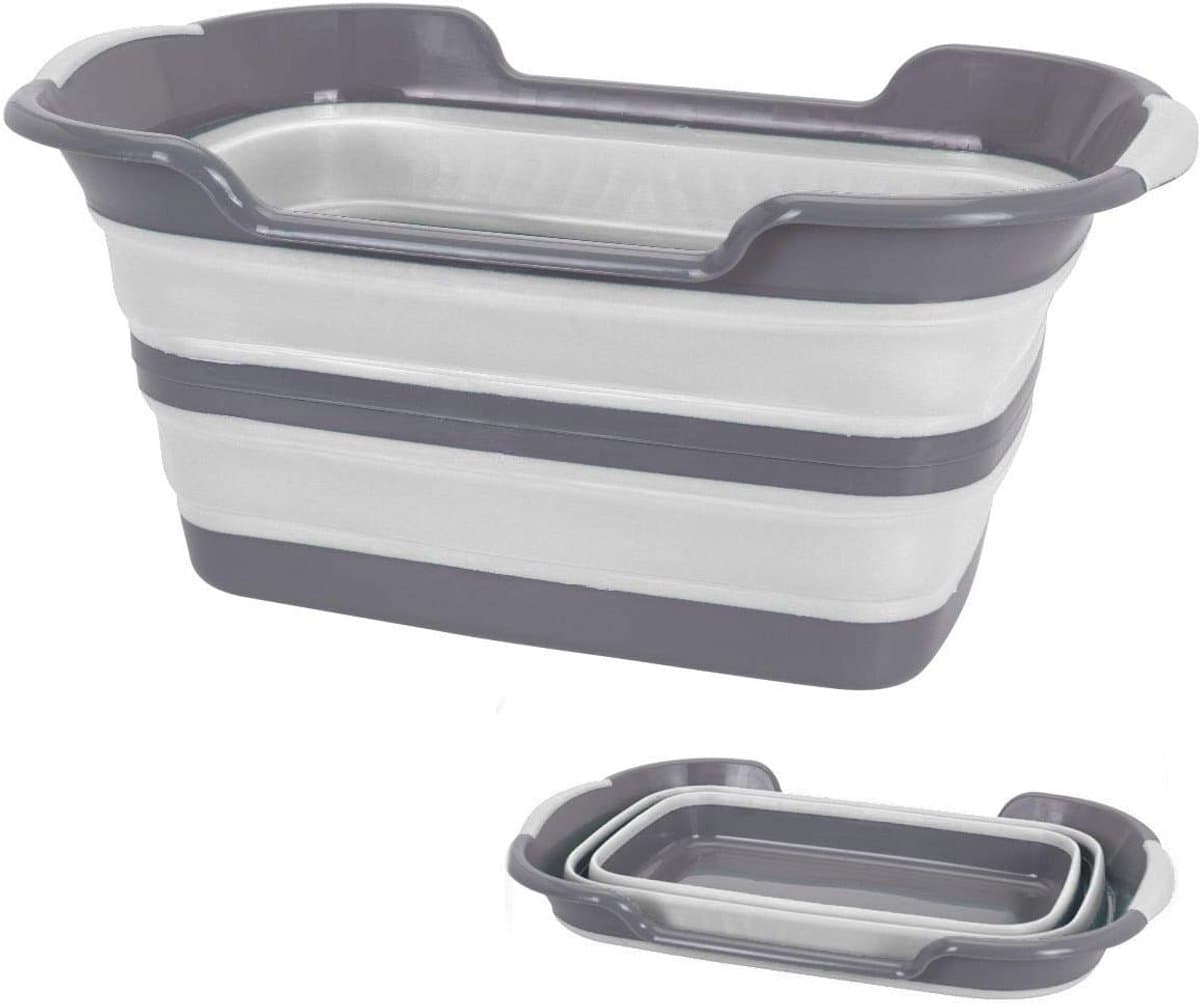Inklapbare Wasmand - 60 x 40 cm - Wit - Siliconen en Kunststof — afbeelding 1