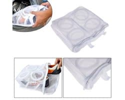 IBBO® - 2x Waszak - Wasnet voor Schoenen - 2 stuks ( een Klein en een groet) - Schoen Wassen - Speciale Zorg Waszak Huishouden - Netje Anti-Vervorming - Multifunctionele waszakje - Wit