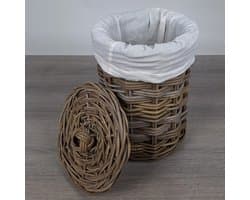 Migo Styling - Kleine wasmand - Rond - Badkamer - Toilet - Riet - Rotan - Dia 28xH40