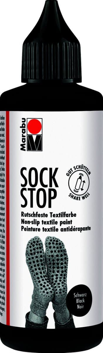 Marabu Sock Stop Antislip Textielverf Zwart 90ml — afbeelding 1