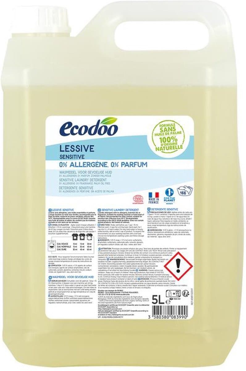Ecodoo Hypoallergeen Vloeibaar Wasmiddel 5L Grootverpakking — afbeelding 1