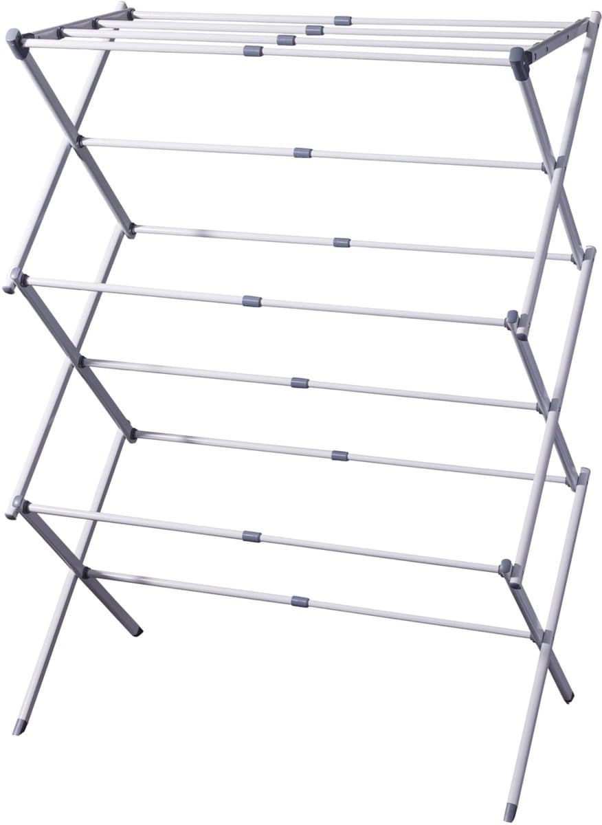 Excellent Houseware Wasrek/droogrek - wit - metaal - 75 x 40 x 104 cm - ophangen — afbeelding 1