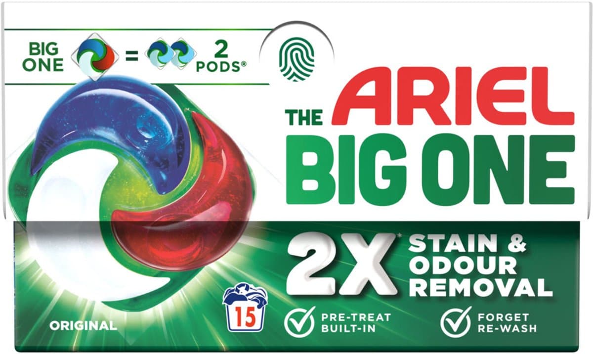Ariel 3in1 Wasmiddel Pods The Big One Original 15 stuks — afbeelding 1