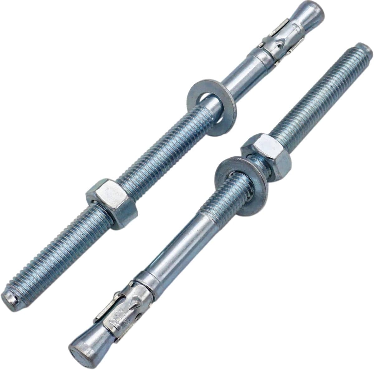 Wedge Anchors - Metal Dowels Anchor Bolt - Bevestigen in Beton - Gealuminiseerd Staal - M12 x 180 mm - Zilver — afbeelding 1