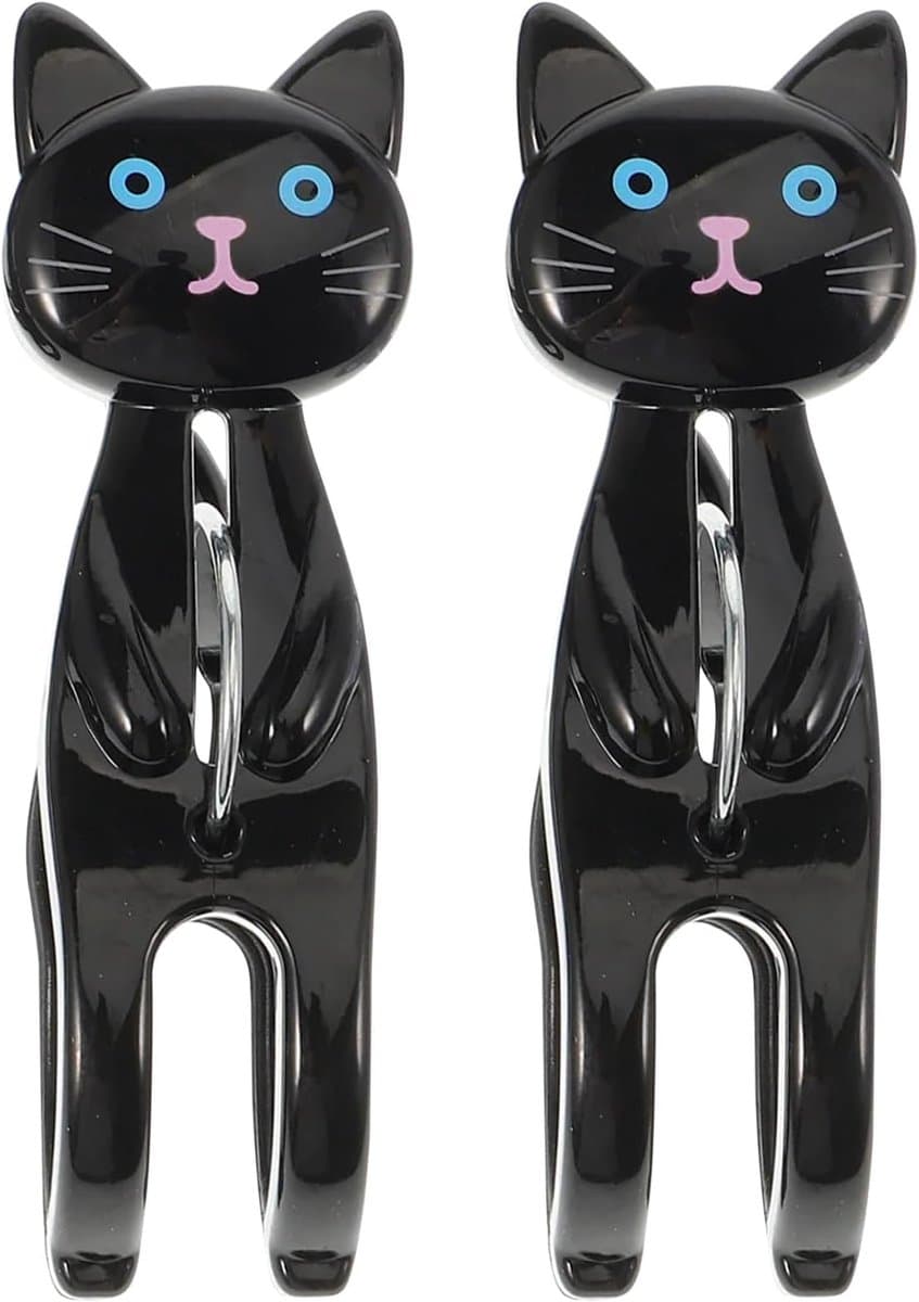 Kledingclips Katten - Wasknijpers Cartoon - Wasgoed Drogen - Antislip Ontwerp - 73 cm Lengte - Zwart — afbeelding 1