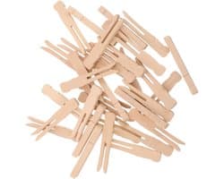 Houten Wasknijpers - Kledingklemmen - Kleding Drogen - Beschermend Rond Ontwerp - 6.5cm Lengte - Lichtbruin — afbeelding 1