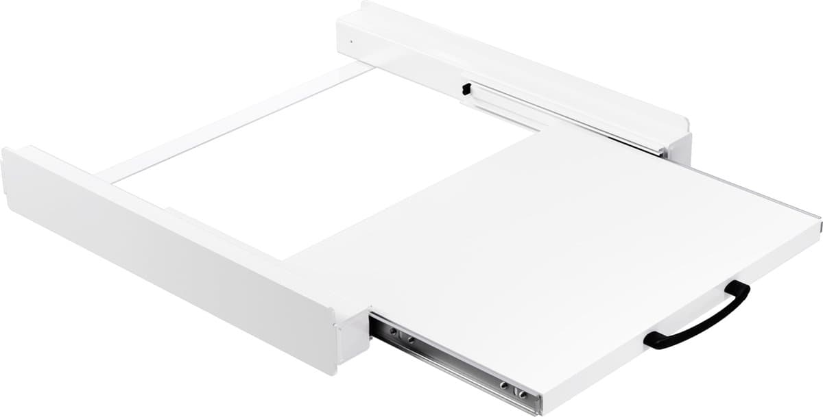 Stapelkit met Uitschuifbare Plank voor Wasmachine & Droger – Wit – Bodo — afbeelding 1