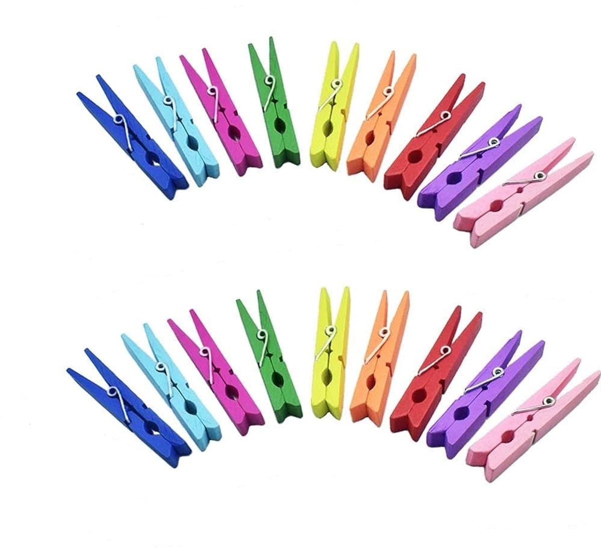 Kleurige houten wasknijpers - multifunctioneel - set van 50 - 10 kleuren - natuurlijk hout — afbeelding 1