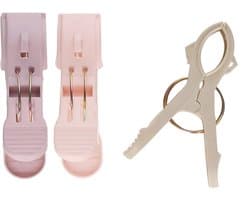 Gerimport handdoek knijpers - 3x - pastel tinten - 8 x 3 x 12 cm - kunststof