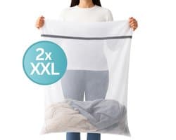 RENALUX Waszak Groot - Wasnet Groot - Set van 2 Stuks - 90cm x 110cm - Waszak Wasmachine - Wit — afbeelding 1
