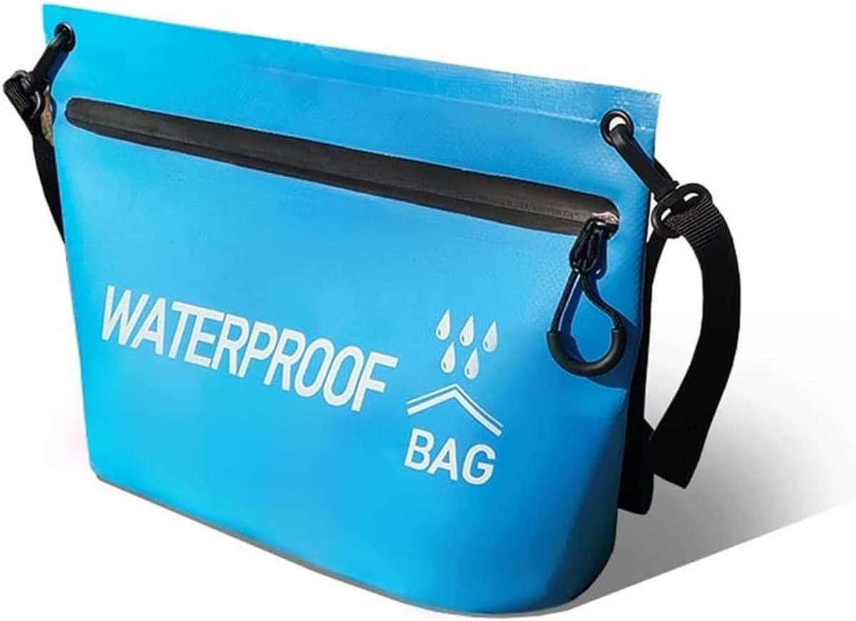 Tas om mee te zwemmen, IPX4, strandtas, enkele tas met verstelbare riem, print, waterbestendig, hemelsblauw, voor reizen, strand, camping, watersport en outdoor — afbeelding 1