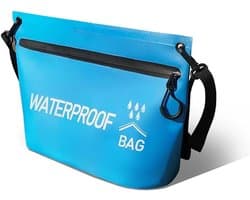 Tas om mee te zwemmen, IPX4, strandtas, enkele tas met verstelbare riem, print, waterbestendig, hemelsblauw, voor reizen, strand, camping, watersport en outdoor