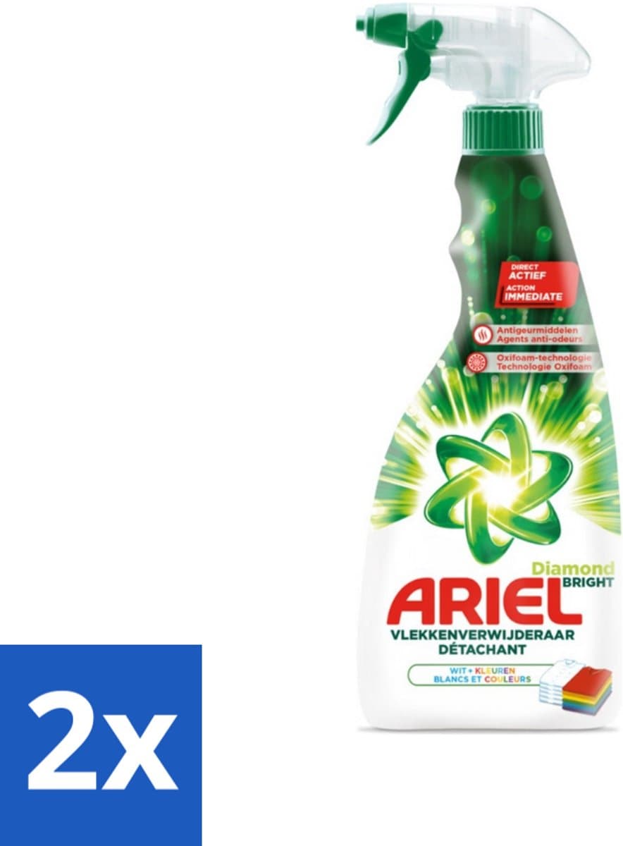 2 x Ariel Diamond Bright - Vloeibare Vlekverwijderaar - Witte en Gekleurde Was - 30 Wasbeurten - Vlekkenverwijderaar - Wasmiddel - Ariel Diamond Bright - Vloeibare Vlekverwijderaar - Witte Was — afbeelding 1