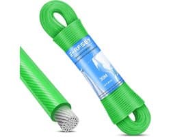30 m waslijn met stalen kern voor buiten, zware belasting, extra sterke waslijn met een draagvermogen van 120 kg, roestvrij en waterdicht, voor tuin, groen