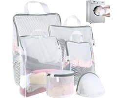 SnelShoppen - Pack van 6 Wasnetten voor Wasmachine, 5 Maten Waszakken met Rits en Handvatten, Herbruikbare Waszak voor Shirts, Jassen, Ondergoed, Baby