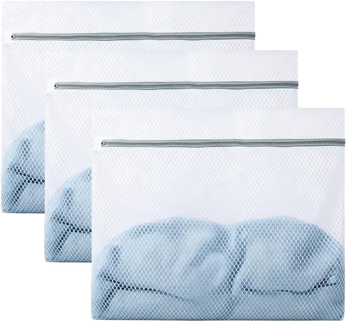 Thijox - 3 Waszakken voor Wasmachine 60x60 cm, Grote Wasnetten met Honingraatstructuur en Ritssluiting voor Fijne Was, Kousen, Jassen, Mantels, Dekens — afbeelding 1