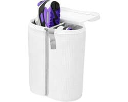 wasmachine, herbruikbare waszak met ritssluiting, 360° reiniging, anti-vervorming, waterdoorlatend, voor sneakers, gymschoenen, beschermt schoenen en wasmachine (wit)