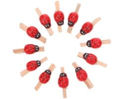 Dailygoods- Houten Deuvels 100 Stuks - Mini-Wasknijpers - Fotoklemmen - Decoratieve Klemmen - Handgemaakt - Natuurlijk Hout