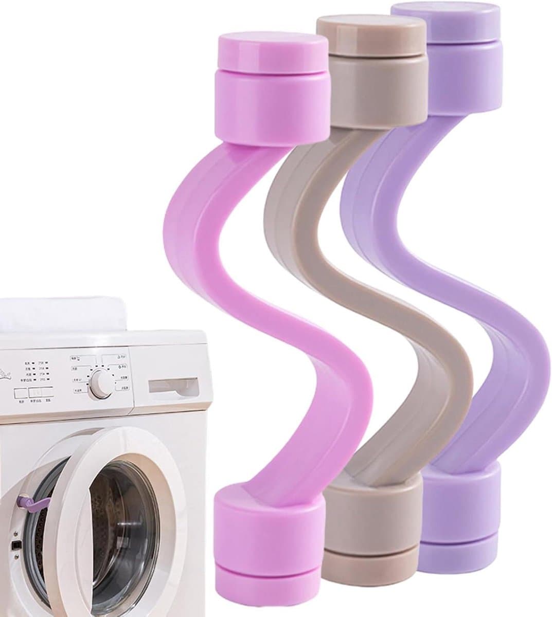 Deursteun voor wasmachine - 3,94 inch flexibele rekwisiet, 3-delige set voor droger en wasmachine, voorkomt geurvocht met eenvoudige installatie | Accessoires voor huishoudelijke apparaten voor het — afbeelding 1