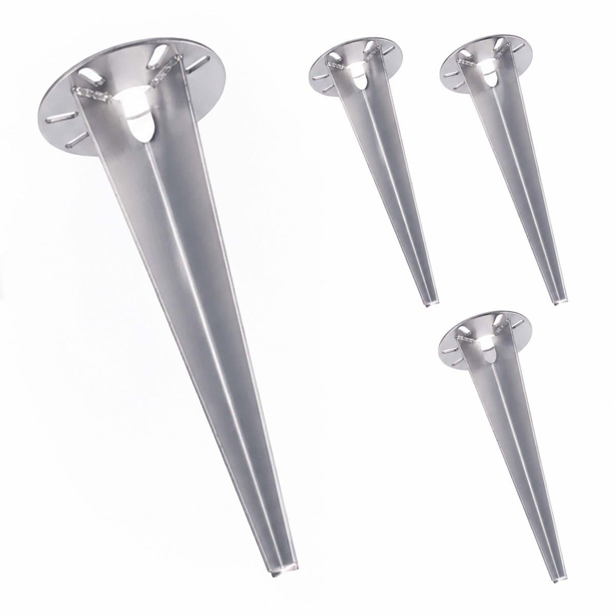 Grondanker voor tuinlamp - set van 4 - 30 cm - zilver — afbeelding 1