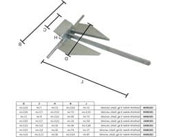 Danforth Anker - Plaatanker Bootanker - Boot Stabiliseren - Grote Houdkracht - 6 kg - Verzinkt Staal