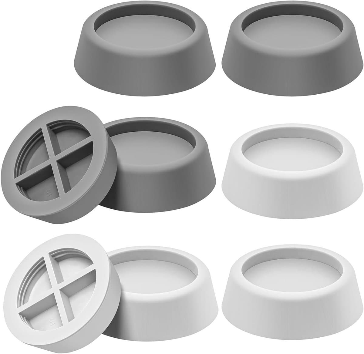 Anti-vibratie pads voor wasmachine 8 stuks - TPR rubber anti-slip blokken - schokdempers voor droger, vaatwasser, koelkast, loopband — afbeelding 1