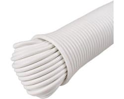 Gecoate Waslijn - Droogtouw Synthetisch - Kleding Drogen - Plastic Coating Vezelkern - 100 voet - Wit