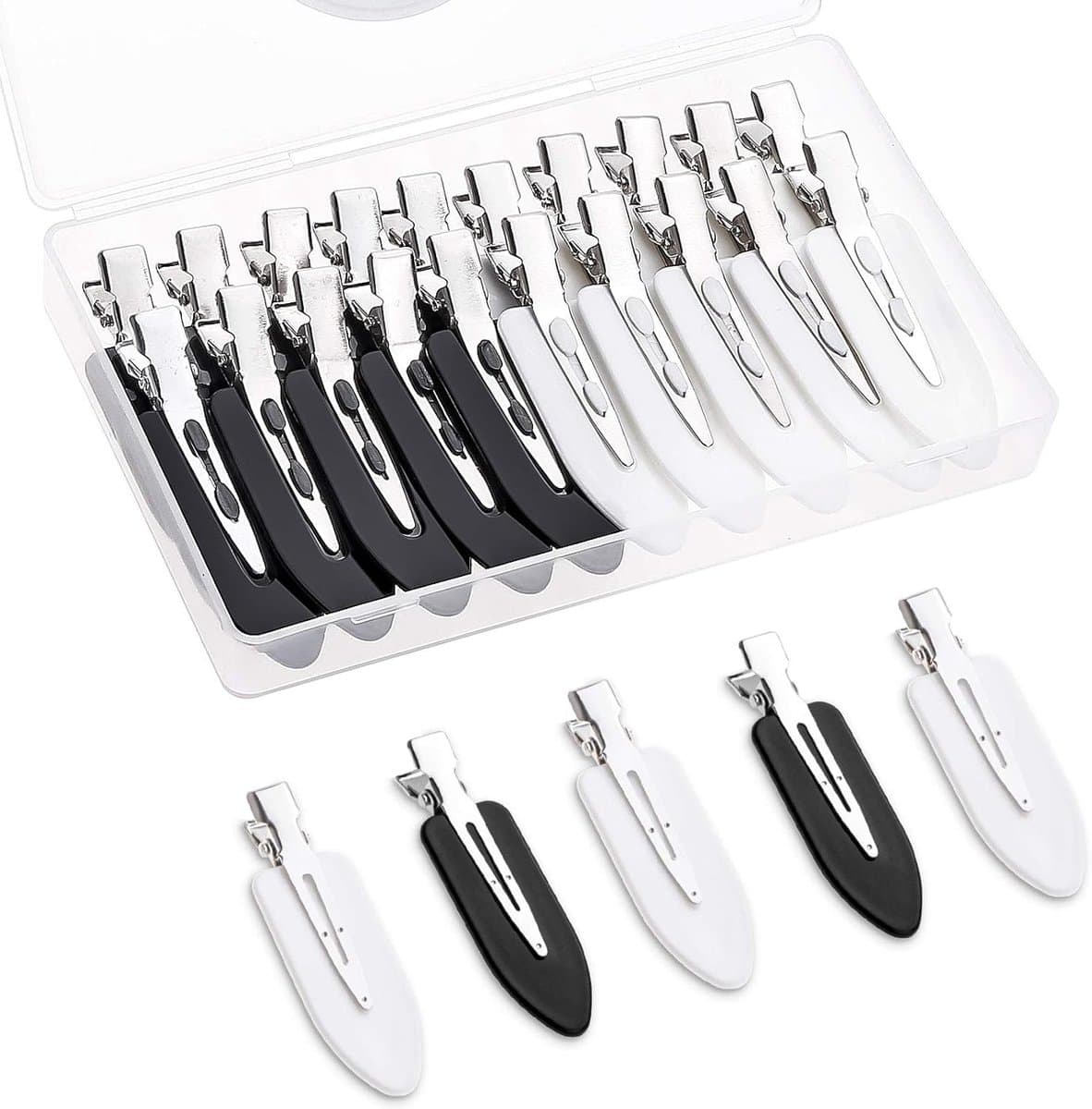 Haarspelden Set - Klemmen zonder vouw - Make-up aanbrengen - Geen kreukels - 20 stuks - Zwart en wit — afbeelding 1